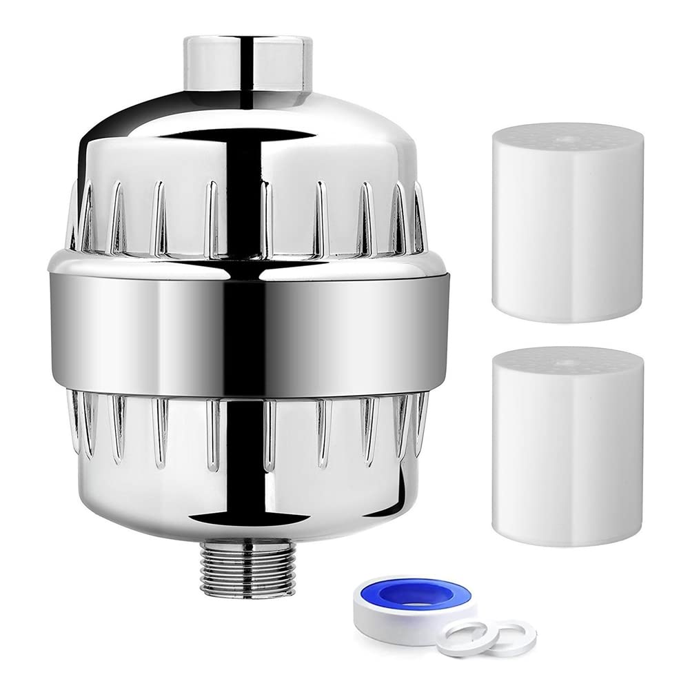 CTRLZS 20-Stage Showerhead Filter for Hard Water Shower Water Filter with 2 Replaceable Filter Cartridges
