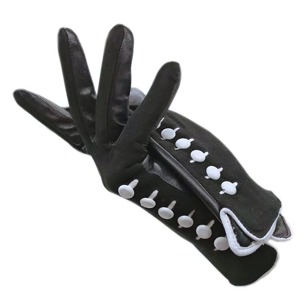 Xzeit Manoplas más cálidas, guantes cálidos de invierno, guantes de mujer de invierno, pantalla táctil, guantes de invierno de gamuza de cuero para mujer, guantes cálidos de esquí (color: A, tamaño:
