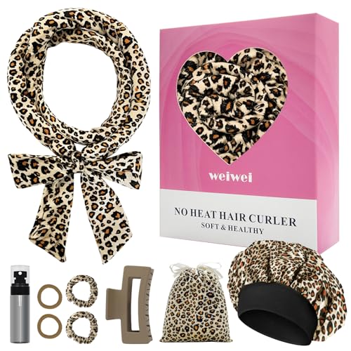 weiwei Lockenwickler Über Nacht Samt Heatless Overnight Curls Band Locken ohne Hitze 70 Haarwickler DIY Hair Curler Rollers Lockenband 9 Stück Locken Set mit Schlafmütze für Langes Haar