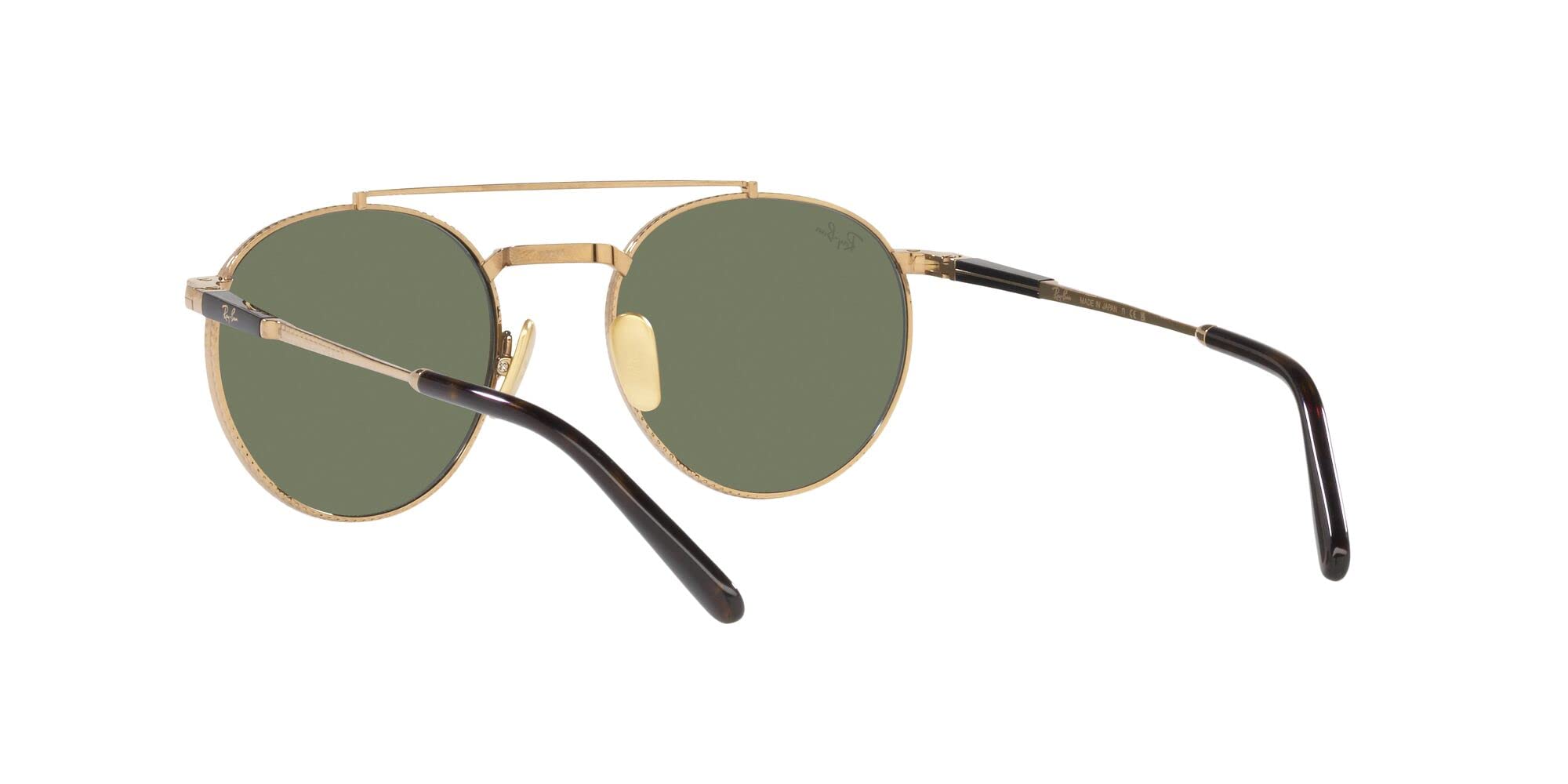 Ray-Ban Rb8237 Okrągłe Ii tytanowe okulary przeciwsłoneczne, Złoty/zielony, 53 mm