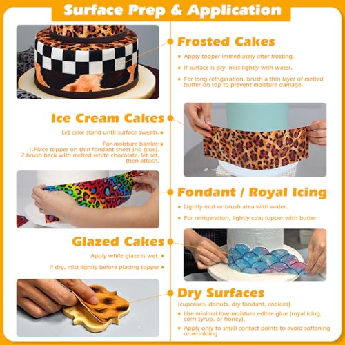 Cheetah Print Edible Cake Wrap Topper Decor 3-Sheet Animal Border 4x12 Inch by FUNSHOWCASE - Image 5