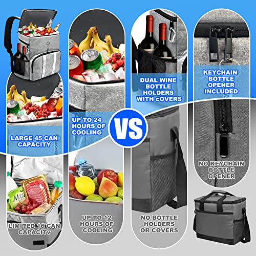Tingchuan Large Capacity Insulated Cooler Backpack Holds 54 Cans Leakproof Soft Cooler Bag Lightweight Backpack Cooler For Picnic Fishing Hiking Camping Park Beach #TOP3