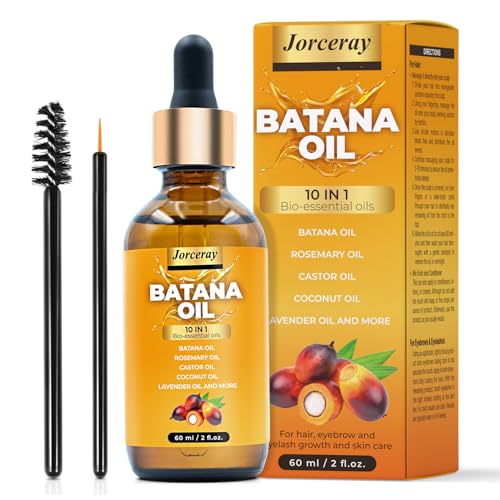 Batana Oil for Hair Growth - 10 in 1 hair growth oil - Promotes Hair/Eyebrow/Eyelashe Thickness - Soften Hair - Reduce Split Ends - Great for Men Women 2 Fl Oz