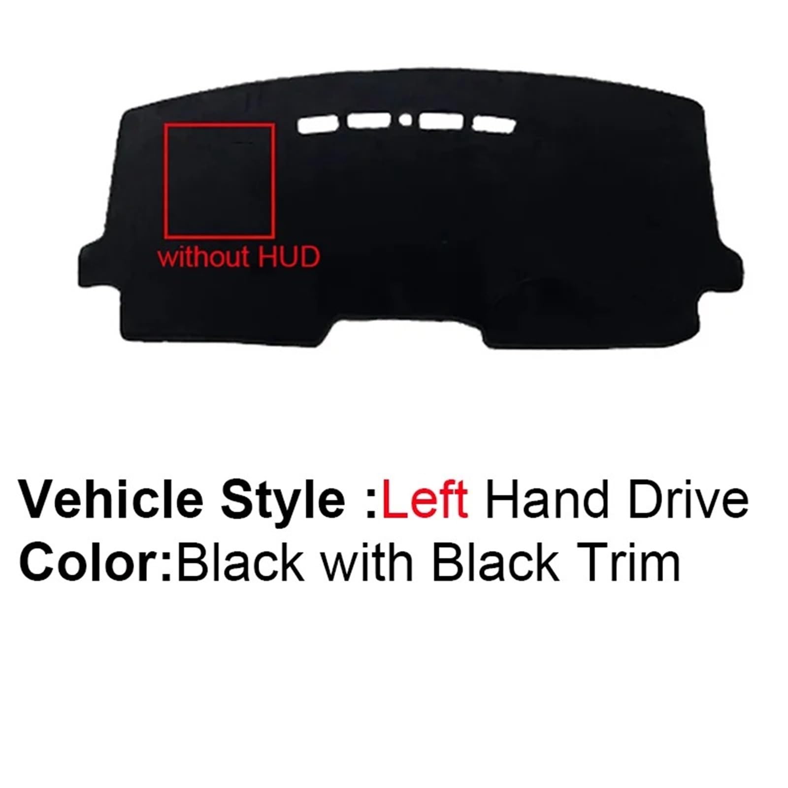 Tappetino Copertura cruscotto Per Citroen Per C3 Per C4 Per Aircross 2017-2022 LHD RHD Protezione Per Console Parasole Per Cruscotto Tappetino Per Cruscotto Tappeto(Black LHD WithoutHUD)