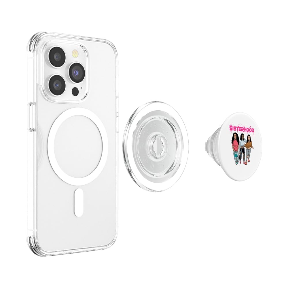 Sisterhood Sista Hood Sister Woman Best Friends Bridesmaids PopSockets PopGrip for MagSafe, Clear - Image 3