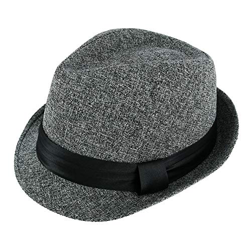 WESTEND Sombrero de Fedora de West Trilby con Banda Plisada Gris Gris Oscuro S/M