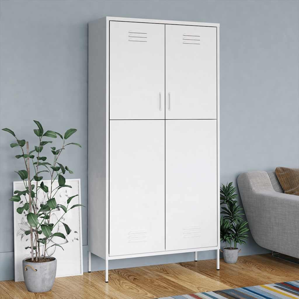 vidaXL Armario de Acero Blanco 90x50x180 cm