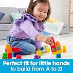 MEGA BLOKS First Builders ABC Toddler Blocks Building Toy, ABC Building Bag with 30 Pieces and 1 Reusable Storage Bag, Age 1+ Years