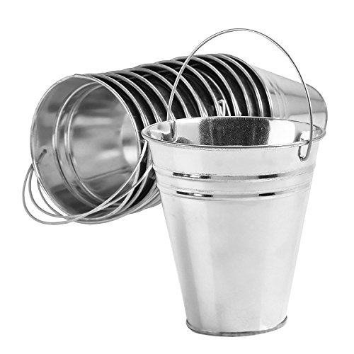 Stolife Metal Buckets,Galvanized Buckets and Party Favor Bucket,Candy Box Buckets,12 Pack (12)