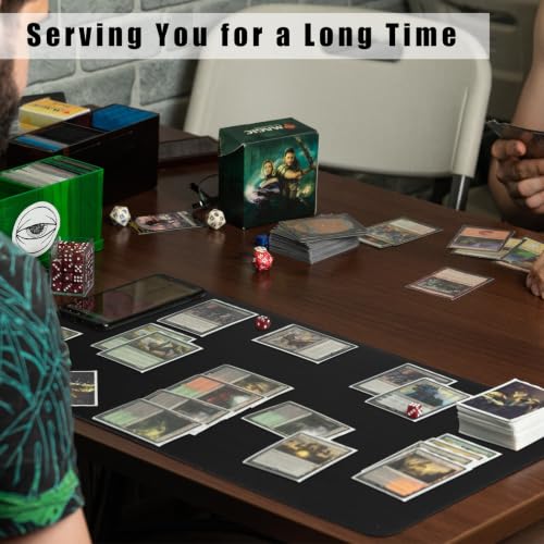 Image of Ecally 4 Pcs Card Game Mats 24 x 14 Inch Playmat Table Smooth Playing Card Mat for TCG, Gameplay (Black)