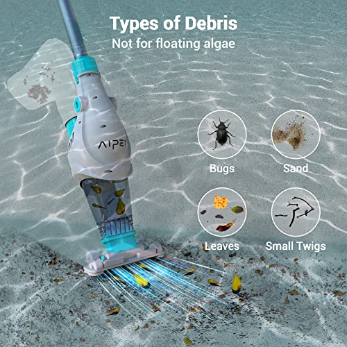 (2023 Upgraded) Aiper Cordless Pool Vacuum, Handheld Rechargeable Pool Cleaner For Deep Cleaning, Runs Up To 60 Min, Battery Pool Vacuum For Above In-Ground Pools, Spas, Hot Tubs, Pools Of Waterfall #TOP3