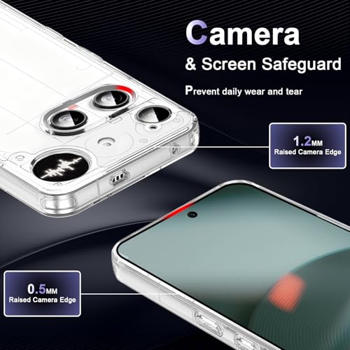 Image of Case for Nothing Phone 3, Military Grade Drop Protection Phone Case, Yellowing Resistant, Anti-Scratch Hard PC Back, Shockproof Hard Ultra-Thin Protective Cover, Clear