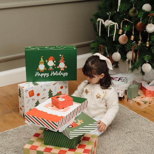 ZICOTO Beautiful Christmas Gift Boxes Set of 15 - Stylish Holiday Present Boxes with Assorted Festive Designs for Easy Christmas Gift Wrapping - Perfect Variety Set for Shirts, Clothing and More - Image 4