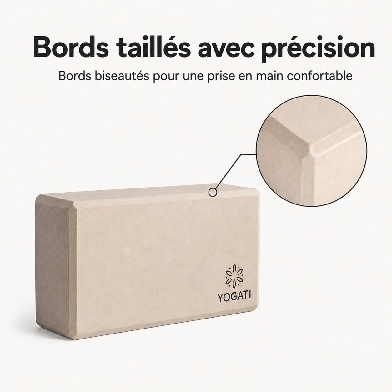 YOGATI® Blocs de Yoga en Mousse lot de 2 | Briques de yoga en Mousse EVA | Dimensions 22 X 12 X 7.5 Cm | Accessoire Yoga Antidérapant pour Pilates et Fitness | Yoga blocks set of 2