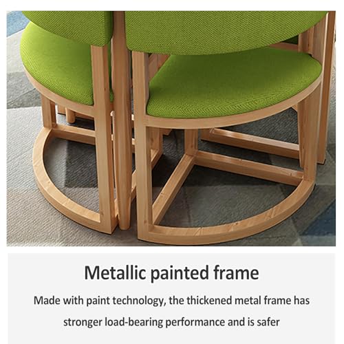 Set di tavolo da pranzo rotondo per 4 persone, tavolino da caffè e sala conferenze, elegante tavolo da colazione per cucina, ufficio e soggiorno, colore: verde chiaro