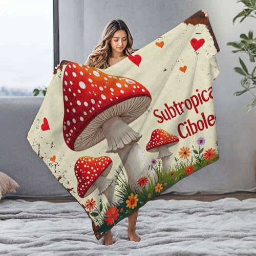 Couverture pour chiot lit King Size flanelle grand plaid champignon 150x200