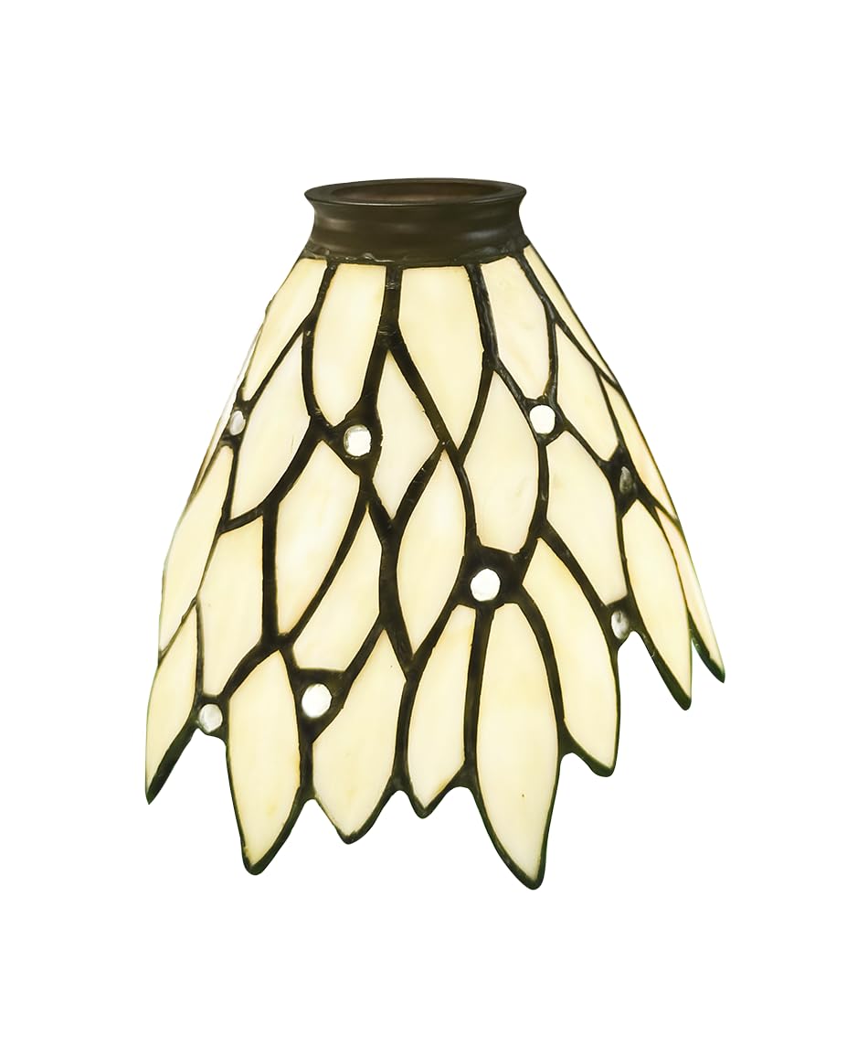 Photo 1 of Wall lamp, pendant lamp, fan lampshade replacement, beige glass lampshade, Tiffany craftsmanship inlaid glass
