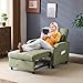 VINGLI Sofa Bed Chair Recliner, 3-in-1 Convertible Sleeper Sofa Chair Bed Green Daybed Pull Out Couch with Adjustable Backrest, USB Ports, Cup Holders for Small Spaces Living Room