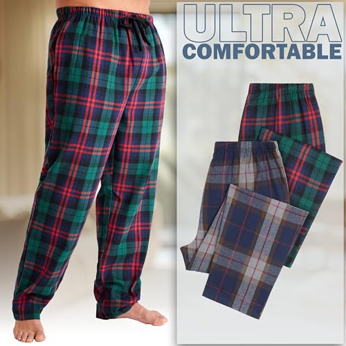 Image of Get Trend 2-Pack Pajama Pants for Men, Teens, M-3XL Lounge Bottoms for Sleepwear, Soft PJ Pants with Pockets, Gifts for Men