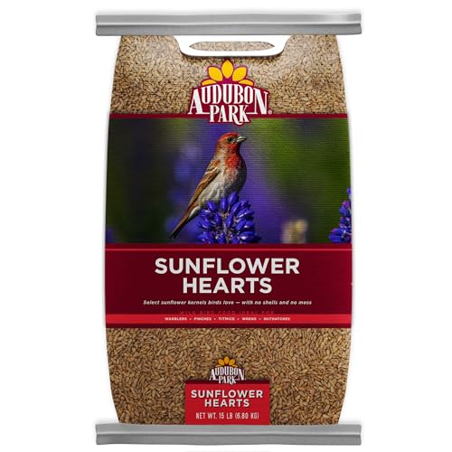 Audubon Park Sunflower Hearts Wild Bird Seed for Outside Feeders, 15-lb. Bag