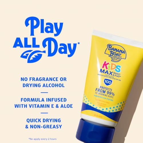 Banana Boat Kids Max Protect & Play Lotion Sunscreen SPF 100, 4oz | Childrens Sunscreen, Kids Sunblock Spray, High SPF, Water Resistant, 4oz - image 3