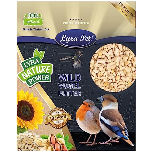 Lyra Pet® | 25 kg Erdnusskerne weiß gehackt | Ideal für Kleine Vögel & Jungtiere | Wildvogelfutter für Sommer & Winter | Fetthaltig & Nährstoffreich | Energiespender für Wildvögel | Gehackte Erdnüsse