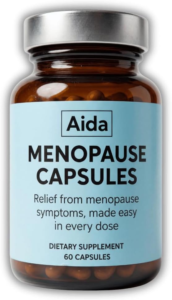 Aida™ – Menopause Capsules – Estrogen Support for Women with Ashwagandha, Maca & Tribulus – Weight Management, Bloating Relief, Hormonal Balance, Menopause Symptoms (30 Servings)