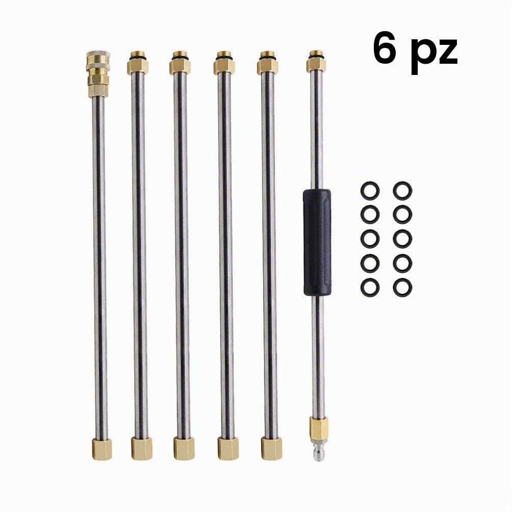 ULTECHNOVO Connettore Rapido 1/4 Pollice in Acciaio Inox Prolunga Per Idropulitrice Accessorio Per Rondella Alta Pressione Per Pulizia Auto Grondaie Pareti 15.75In
