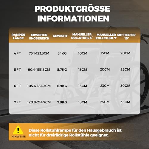 2PCS Teleskop Rollstuhlrampe 83.5-152cm, gardhom Verstellbare Tragbare Aluminium rutschfeste Teleskoprampe mit 272KG Ladenkapazität für Treppe Hindernissen Haus Schritte in der Textiltasche