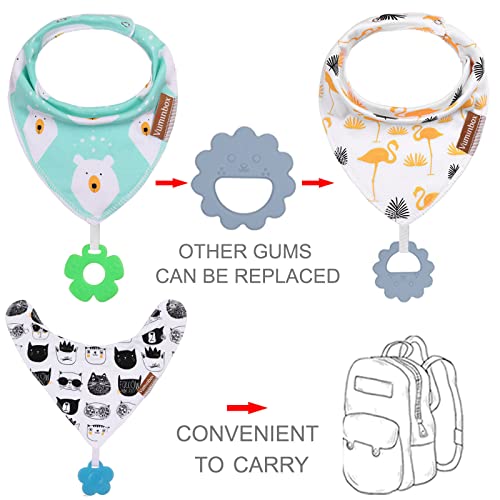 Baby Bandana Drool Bibs 6-Pack and Teething Toys 6-Pack Made with 100% Organic Cotton, Absorbent and Soft Unisex3