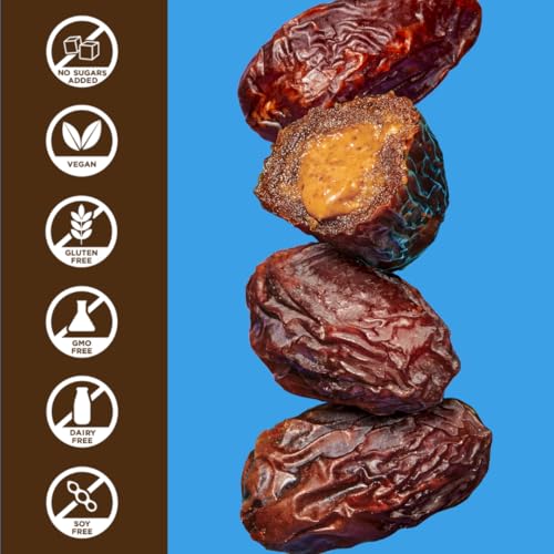 Realsy Peanut Butter Filled Medjool Dates, Organic Dates with No Sugar Added, Gluten-Free, Vegan, Good Source of Fiber, Low Glycemic Index, All Natural Healthy Snack, (10 Pack) - Thumbnail 4