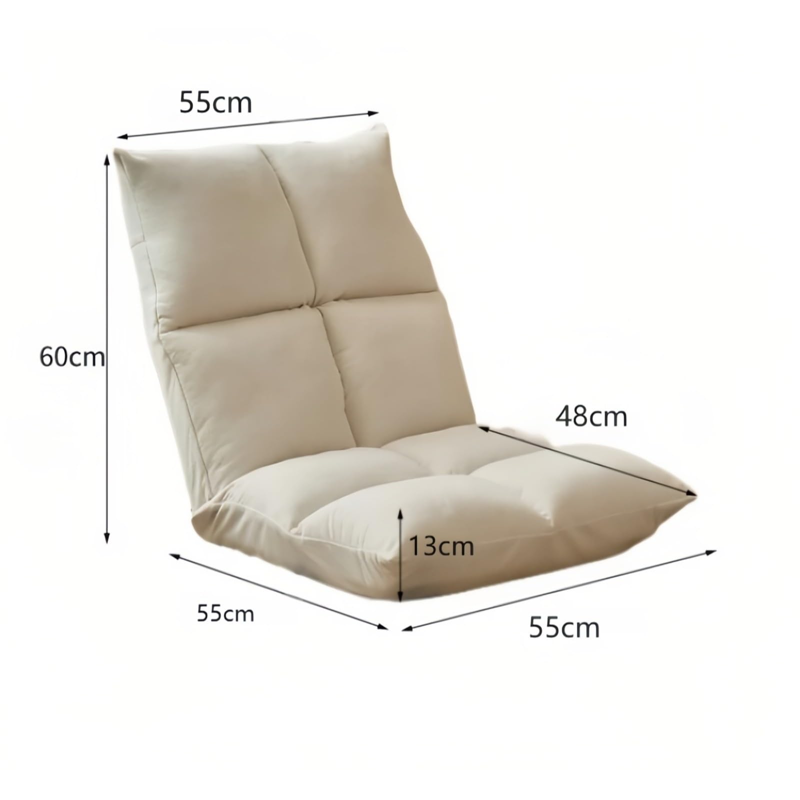 Kleines Sofa Recliner Lazy Sofa, Faltbarer Einsitzer-Bodenstuhl for Wohnzimmer, Schlafzimmer, Balkon Einzelsofa(Bruin)