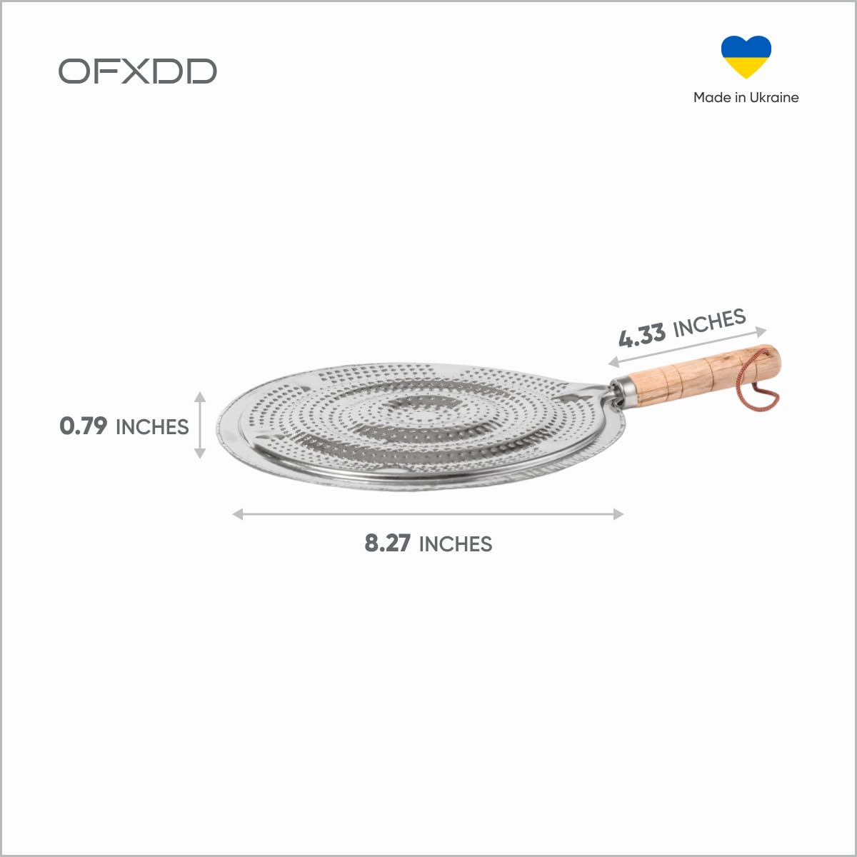 Heat Diffuser for Gas Stove - Flame Spreader with Wooden Handle - Gas Stove Diffuser Plate, Stainless Steel - Kitchen Reducer for Simmer