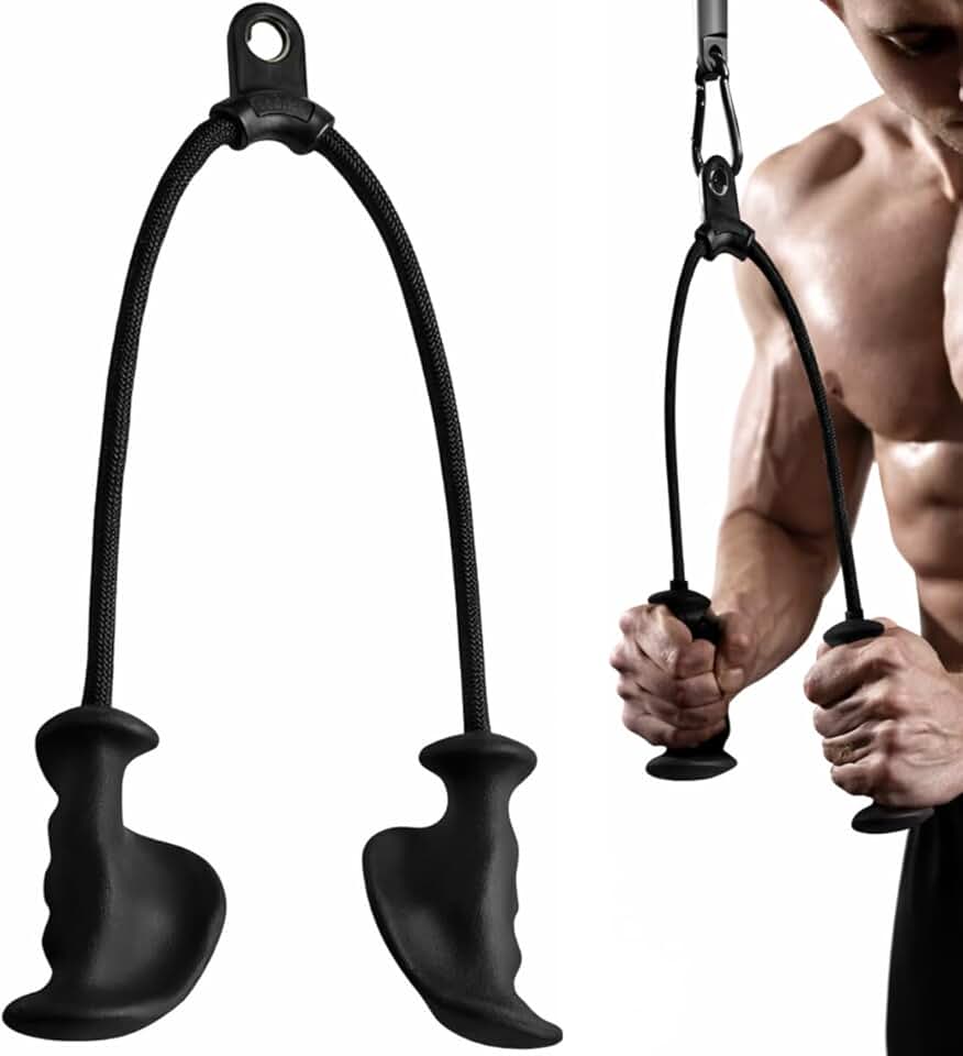 Puxador Corda Tríceps Pegada Anatômica com Mosquetão Ideal para Academia Musculação Pega Ergonômica ORIGYM FITNESS