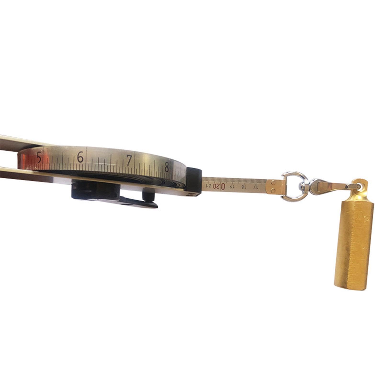 kowaku Outil de mesure de ruban à mesurer de jauge de réservoir d'huile avec fil à plomb en laiton pour mesurer la profondeur, 15m