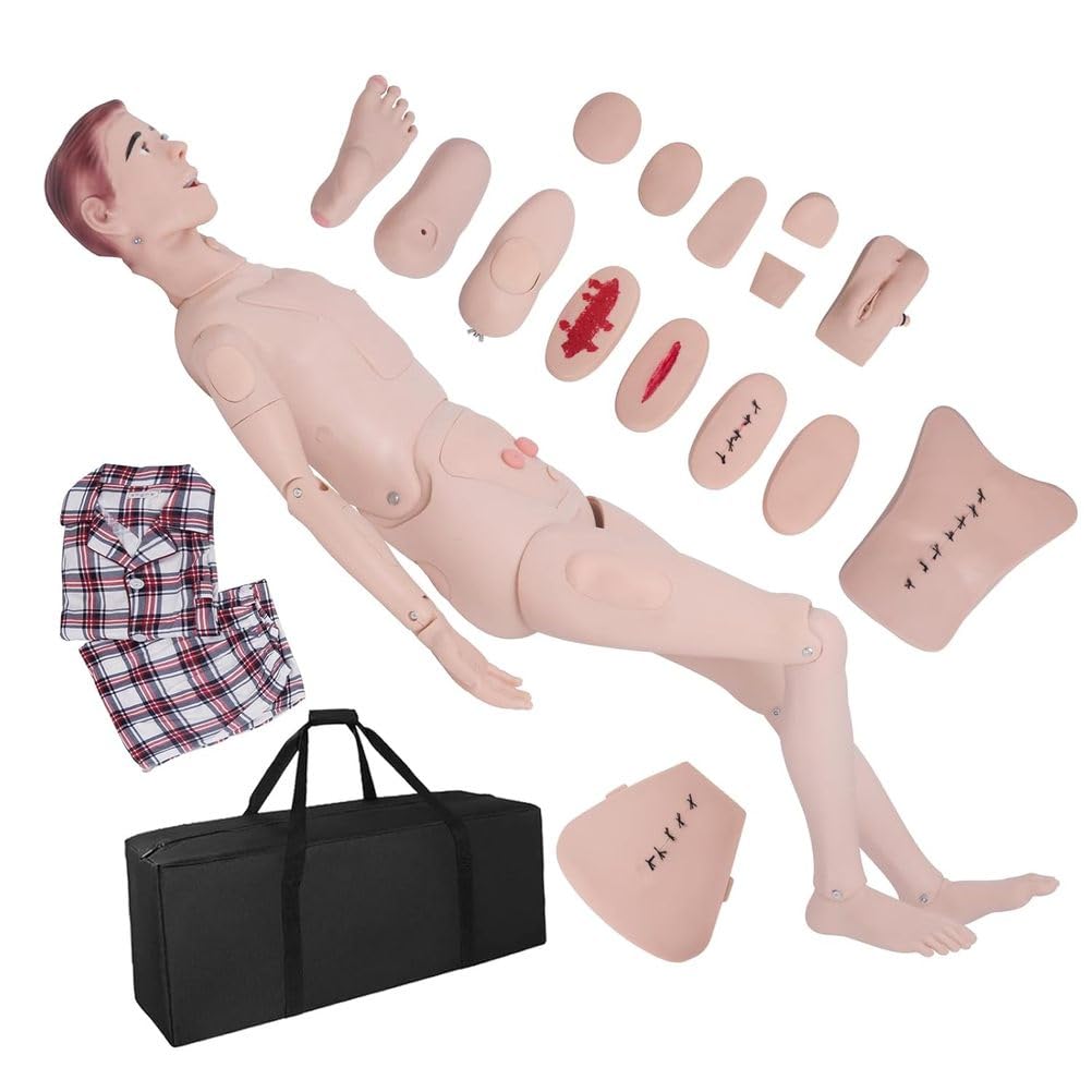 Simulation Pflege Menschenpuppen Patientenversorgung Medizinische Ausbildung Multifunktionale Puppe Pflegefähigkeiten Trainingsmodell Patientenpflege Puppe Mann Frau Ausbildung Trauma Wunde