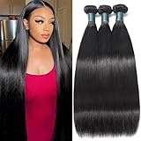 Brazilian Straight Bundles Human Hair 16 18 20 Inch 12A Grade 100% Unprocessed Virgin Human Hair Bundles For Women Quick Weave Natural Black Color