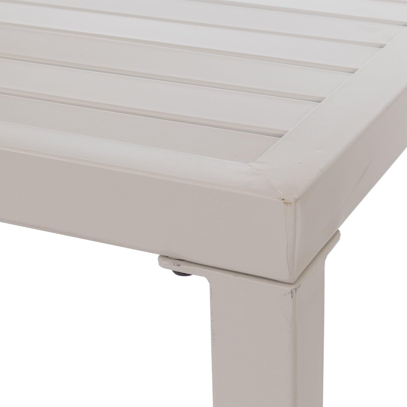 Mendler Stehtisch HWC-P91, Gartentisch Bartisch Tisch, Outdoor Metall 105x130x65cm - Creme