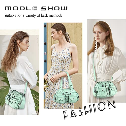 Image of Angel Kiss Hobo Crossbody Purses for Women Shoulder Bag Multipocket Soft Hobo Purses Removable Strap Leather Handbags