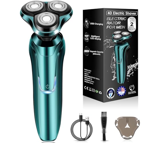 Electric Razor for Men, 4D Dual-Ring Floating Head Electric...