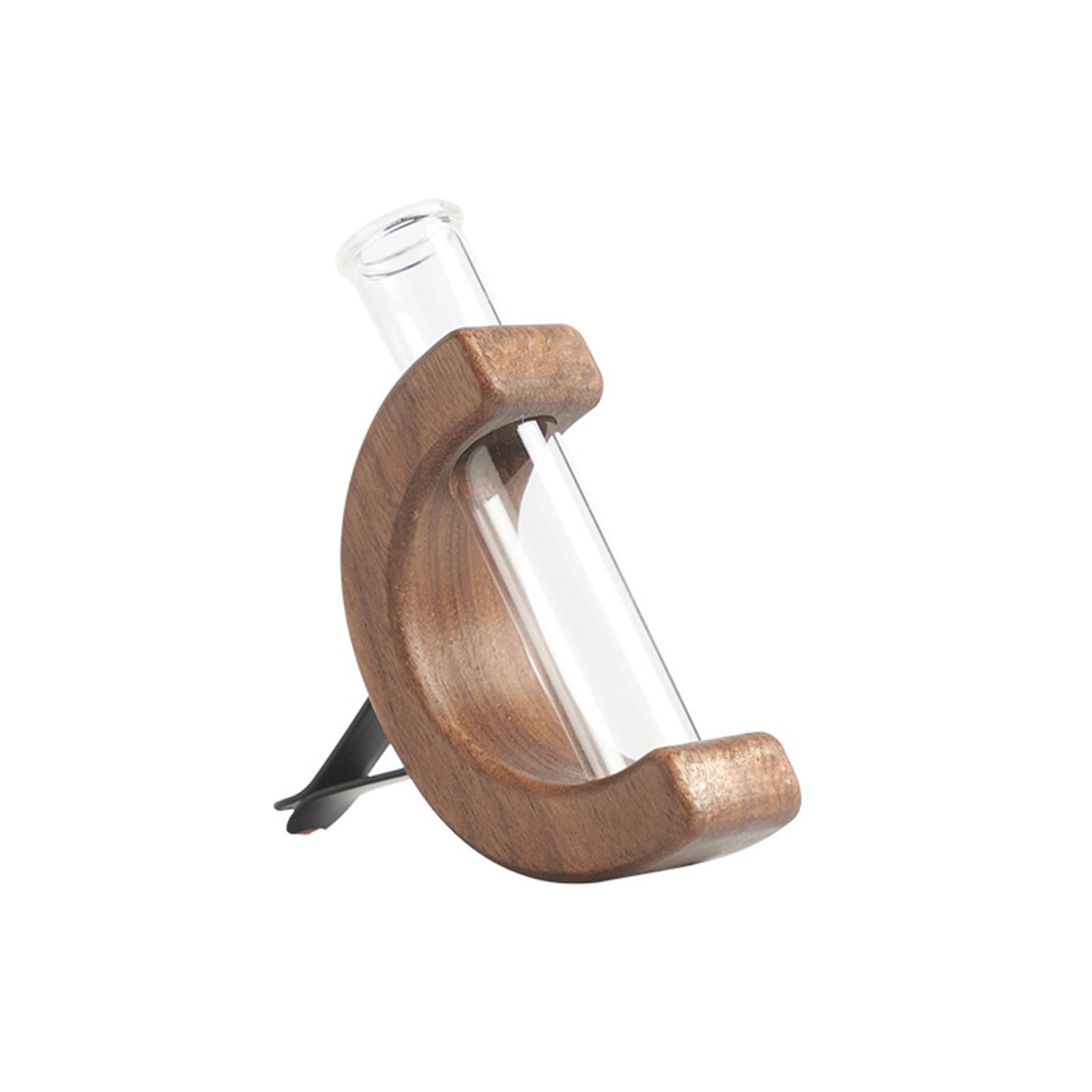 Wooden Car Vent Propagation Vase Holders with Glass Tube Automotive Interior Charm for Plant Display & Interior Decors Car Vent Mounted Propagation Tube