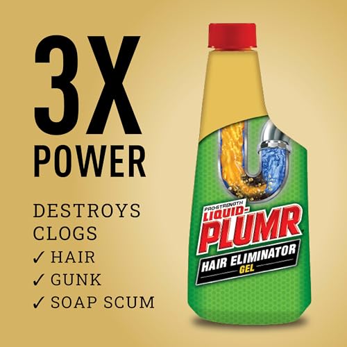 Image of Liquid-Plumr Pro-Strength Hair Eliminator Gel Clog Remover, Hair Clog Remover and Drain Opener, Safe for All Septic Systems and Pipes, 16 fl. oz. Bottle