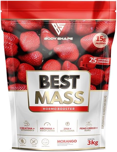 Hipercalórico Best Mass (Com Creatina) Body Shape 3kg Refil (3kg,...