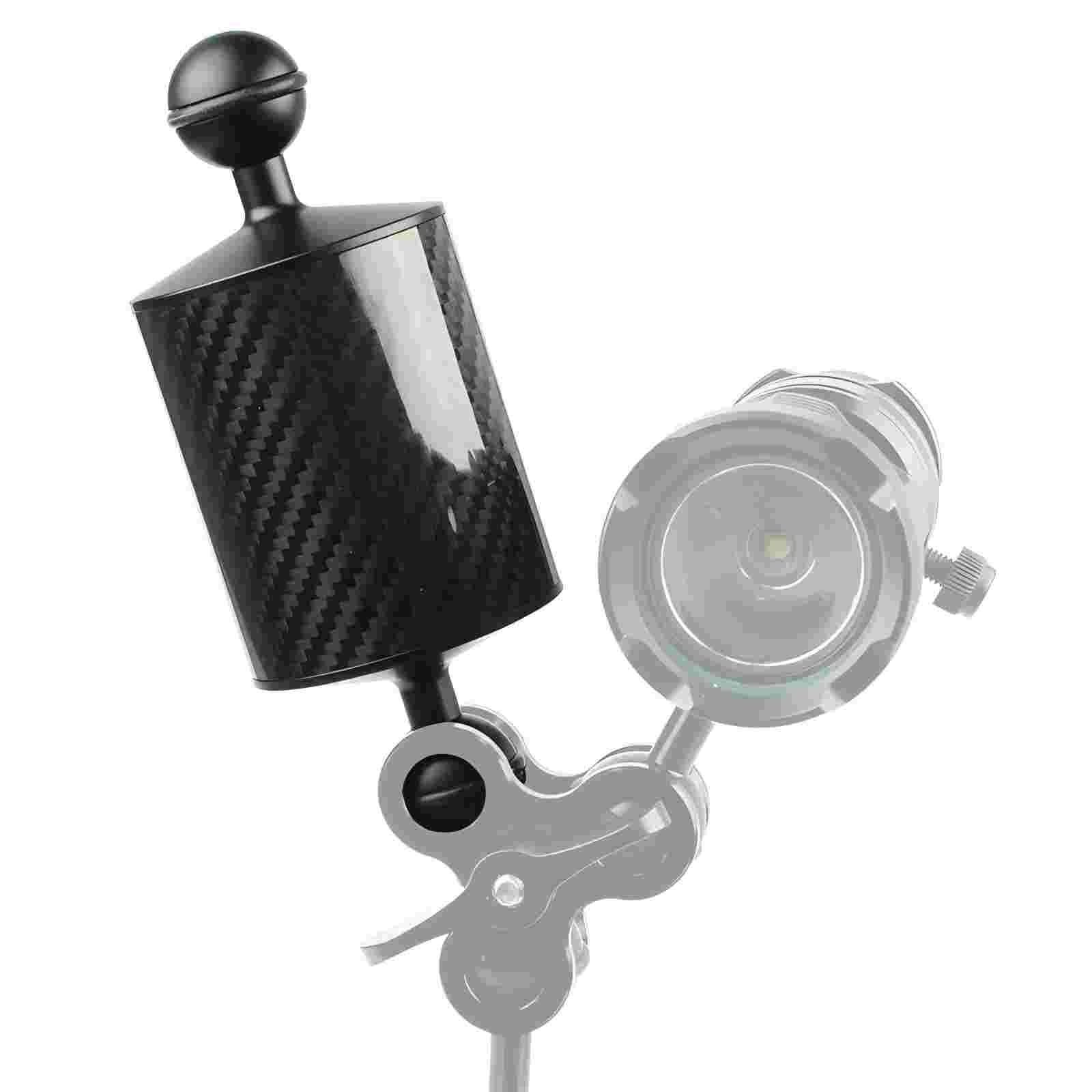 DIVJINGHAO D60mm Carbon Fiber Float Arm for Ultralight, Aquatic Arm,Dual Ball Lightweight Buoyancy Arm for Underwater Camera,Diving Tray, Video Light, and Strobe (Black, D60mm 12 inch)