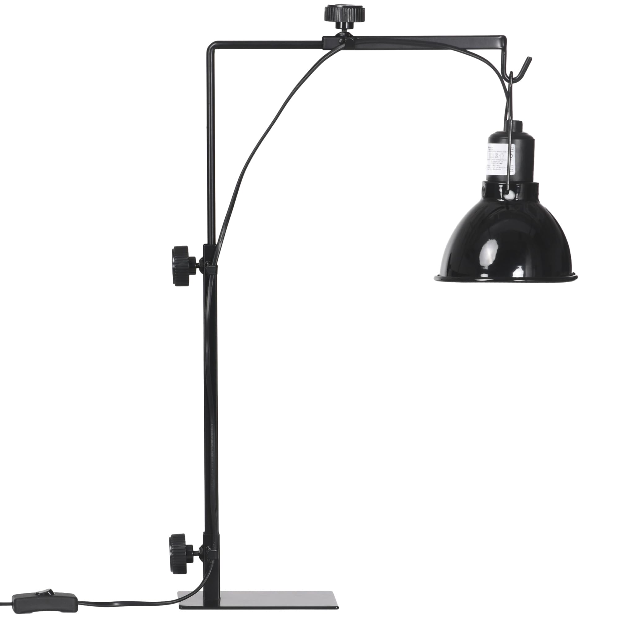 PawHut Support de lampe chauffante pour reptiles, réglable, 32 x 9 x 67 cm, noir