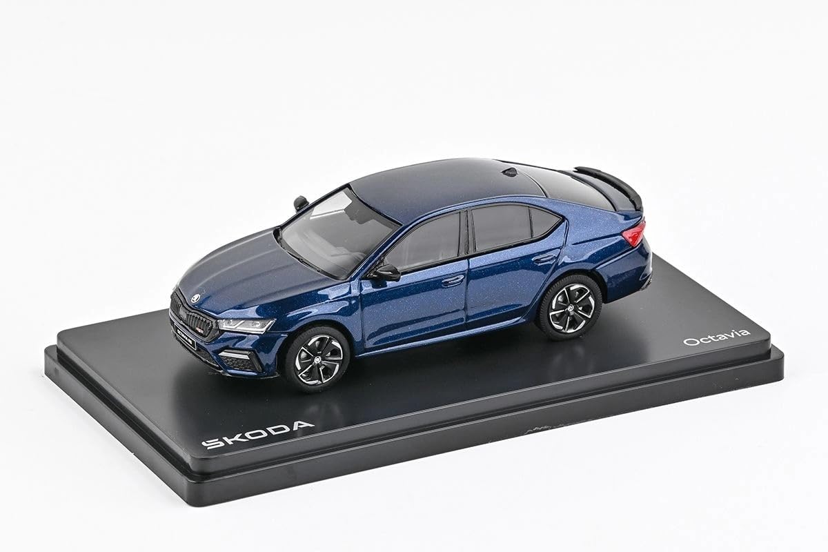 Skoda Octavia IV RS (2020) 1:43 Diecast metalowy model samochodu, wierny szczegółowy model kolekcjonerski i samochód zabawkowy dla dzieci i dorosłych, miniaturowy pojazd jako prezent – burzowy