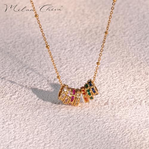 Milan Chiva Gold Pendant Necklace for Women 14K Dainty Charm Statement Chain Jewelry2