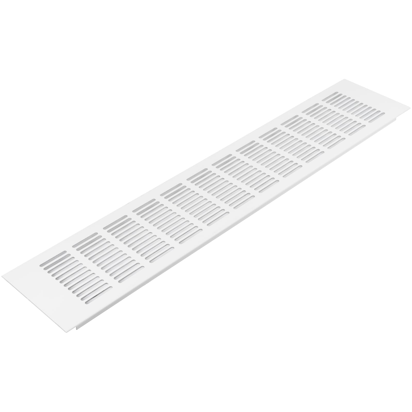 Vent Systems 20 x 4 Inch (Outer Dimensions) Air Supply Ventilation Grille - White Aluminum Rectangle Intake/Exhaust Door Vent Deflector - HVAC for Home Improvement Floor, Wall Duct Cover