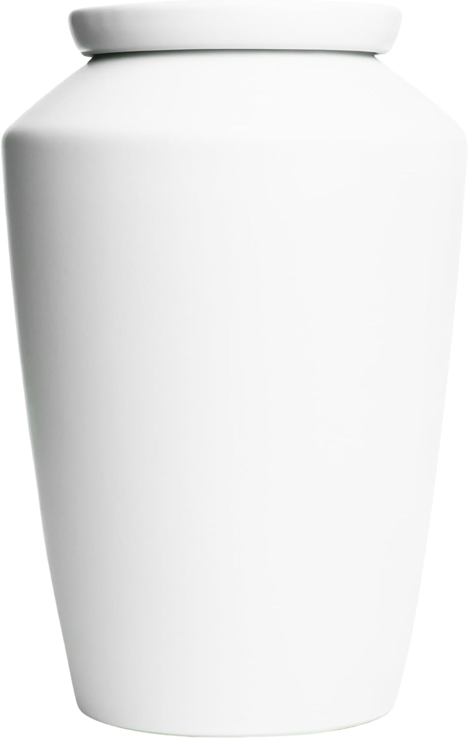 handmade ceramic cremation urn for human ashes men & women – large adult urns, matte white memorial urn, funeral burial urns, holds up to 230 cubic inches