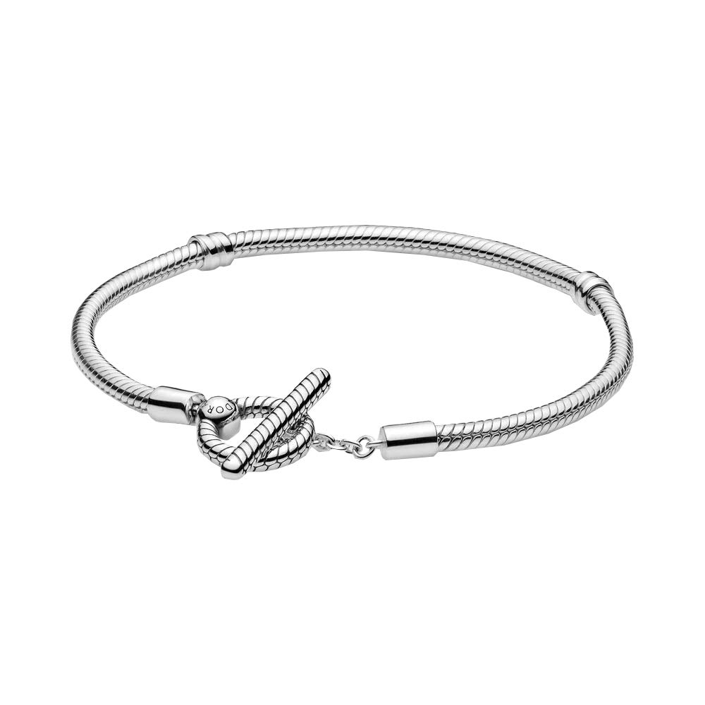 PANDORA Icons - Bracciale con maglia snake e chiusura a T, in argento sterling